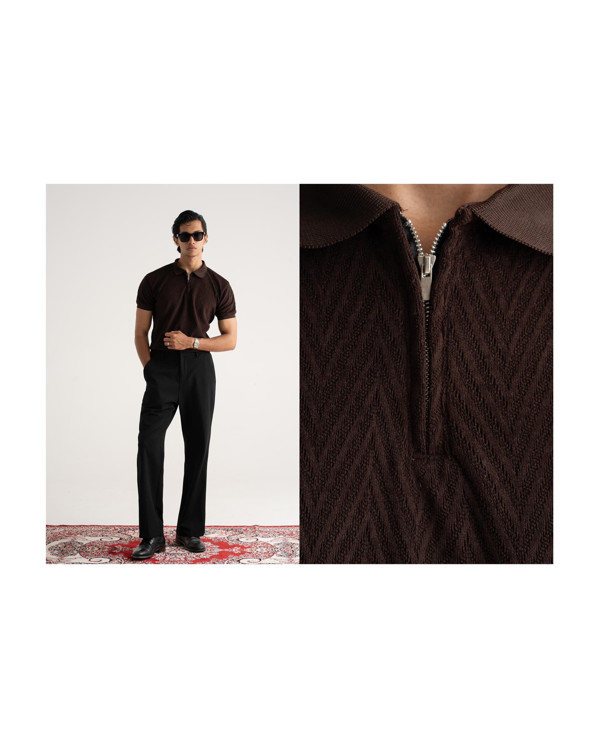 Espresso Chevron Polo
