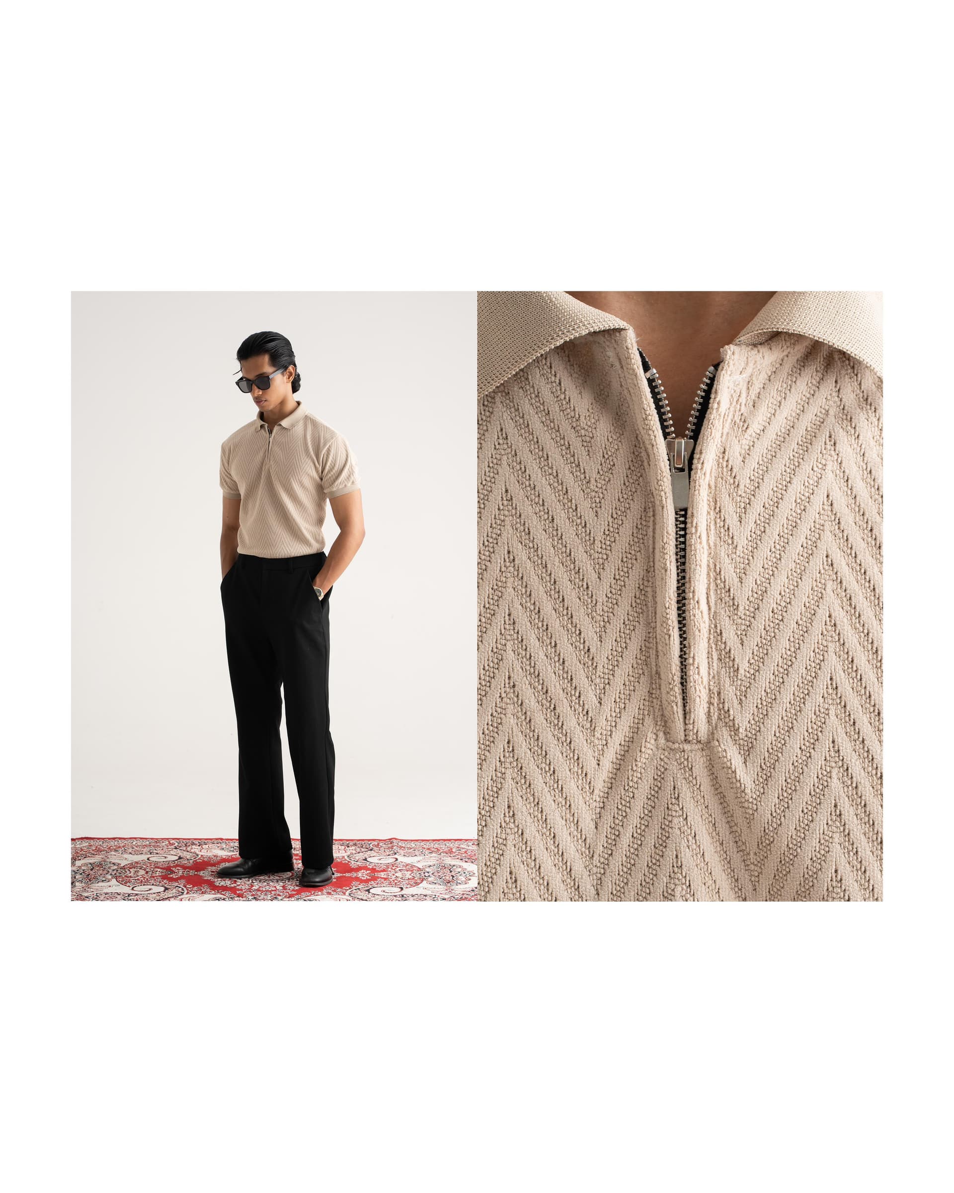 Oat Chevron Polo